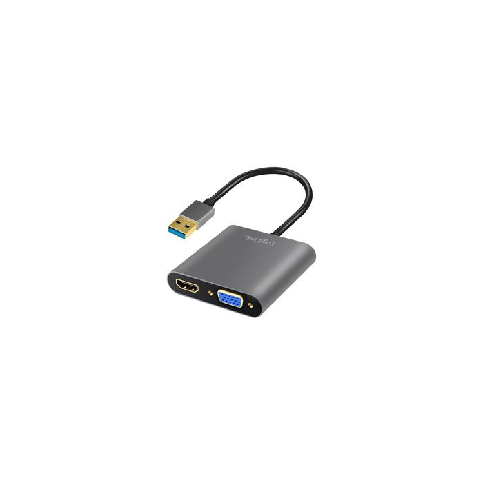 LogiLink Carte graphique USB 3.0 - HDMI/VGA, noir