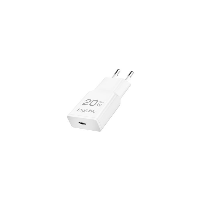 LogiLink Chargeur secteur USB, 1x USB-C (PD), 20 W, blanc