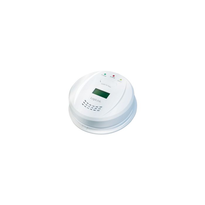 LogiLink Détecteur de monoxyde de carbone, écran LCD, blanc