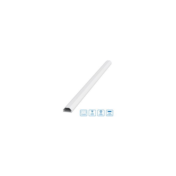 LogiLink Goulotte à câbles, en aluminium, 1.100 mm, blanc