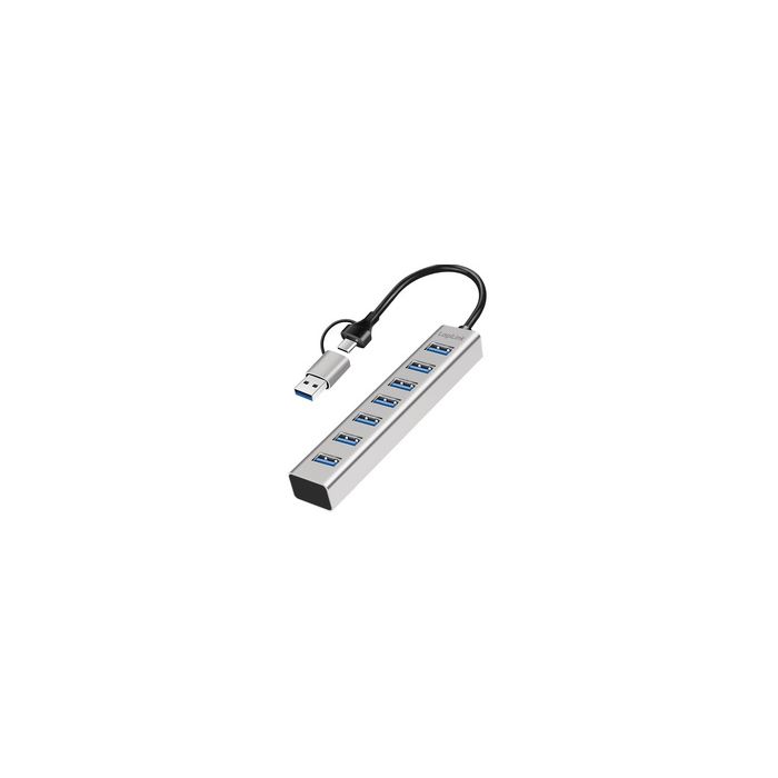 LogiLink Hub USB 3.0, 7 ports, 7x USB-A, argent