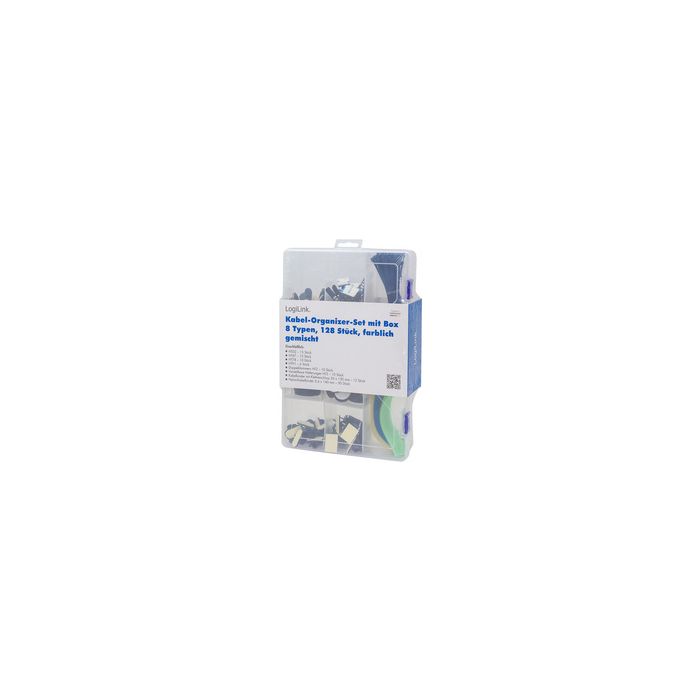 LogiLink Kabel-Organisations-Set, 128-teilig, in Box