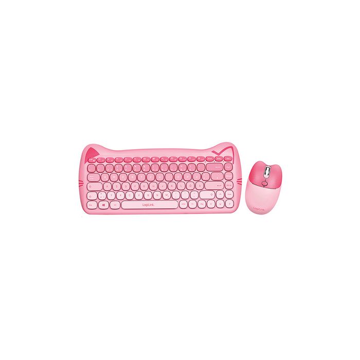 LogiLink Kinder Desktop Set KITTY, kabellos, pink