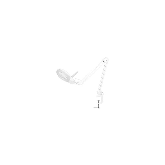LogiLink Lampe loupe à LED, avec pince, blanc