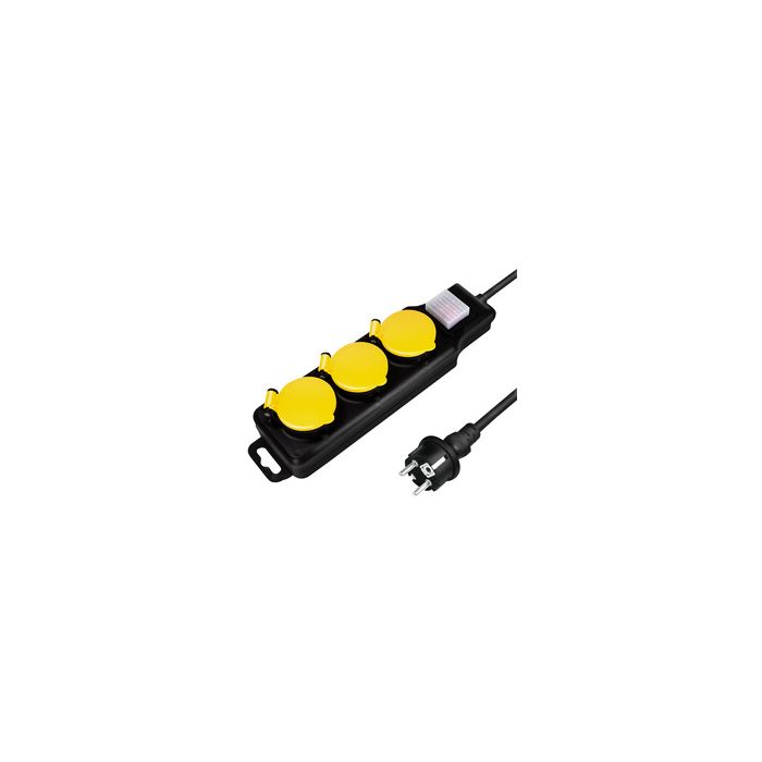 LogiLink Outdoor-Steckdosenleiste, 3-fach, schwarz, IP44