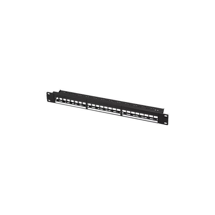 LogiLink Panneau de brassage 19" Keystone, 24 ports, noir