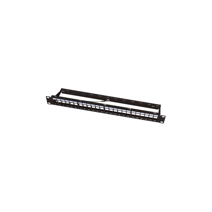 LogiLink Panneau de brassage Keystone 19", 24 ports, blindé
