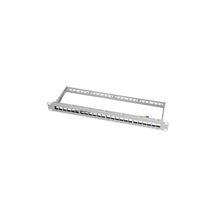 LogiLink Panneau de brassage Keystone 19", blindé, gris c