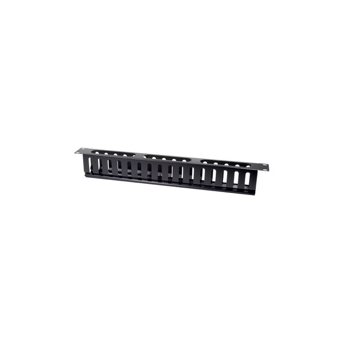 LogiLink Panneau guide-câbles 19", un côté, 1 U, noir