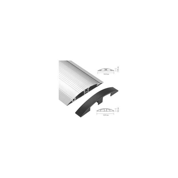 LogiLink Passe-câbles de sol, alu & ABS, 754 mm, argent