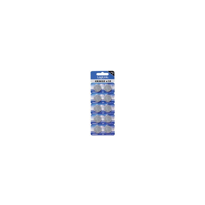 LogiLink Pile bouton "Ultra Power", CR2032, blister de 10