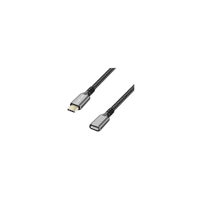 LogiLink Rallonge USB 3.2 Gen1, boîtier alu, 2 m, noir/gris