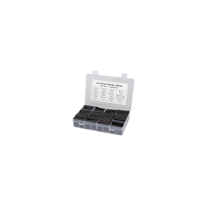 LogiLink Set de gaines thermorétractables, 300 pièces, noir