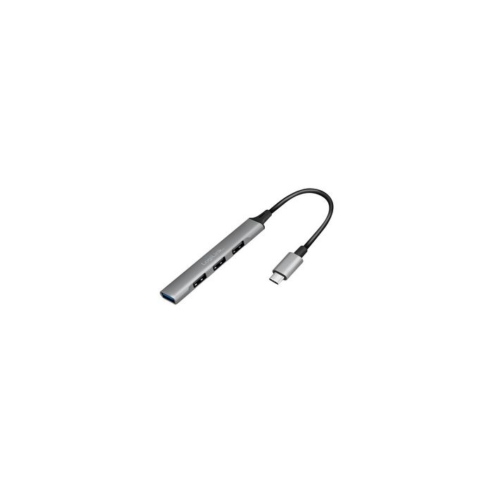 LogiLink Slim Hub USB 3.2 Gen 1, 4 ports, boîtier aluminium