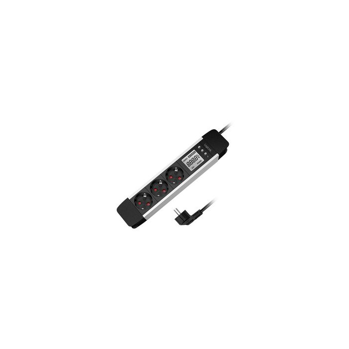 LogiLink Steckdosenleiste mit LCD-Display, 3-fach