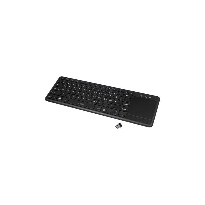 LogiLink Tastatur mit Touchpad, kabellos, schwarz