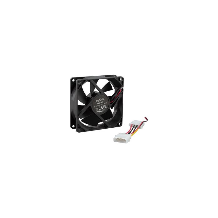 LogiLink Ventilateur pour boîtier, 80 x 80 x 25 mm, noir