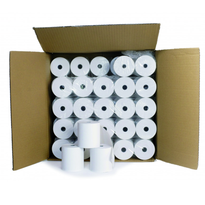 Lot de 50 bobines thermiques pour caisse enregistreuse - Sans BPA - 80 mm x 70 mm x 12 mm