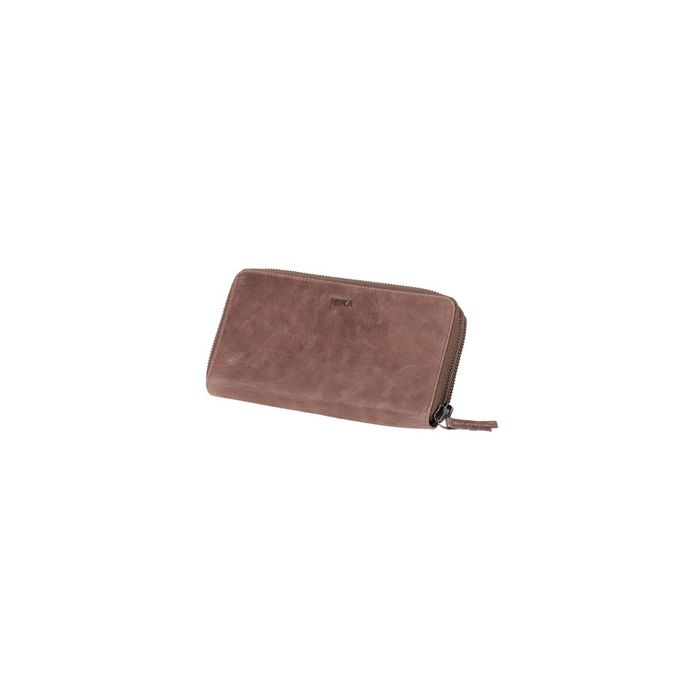 MIKA Portefeuille pour dames, en cuir, couleur : gris-brun