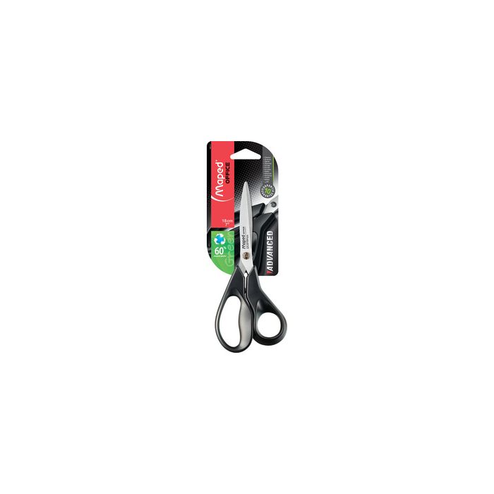 Maped Ciseaux Advanced Green, longueur: 180 mm, asymétrique