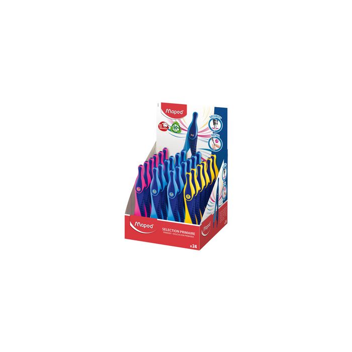 Maped Compas Kid'z sans bague d'adaptation, présentoir de 24 x24