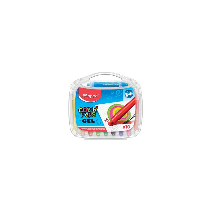 Maped Craie gel COLOR'PEPS GEL, étui plastique de 10