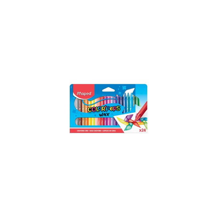 Maped Crayon de cire COLOR'PEPS WAX, étui en carton de 24