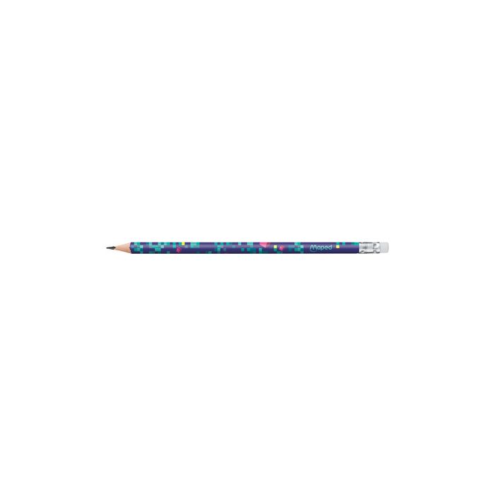 Maped Crayon de papier PIXEL PARTY, avec gomme, HB x12