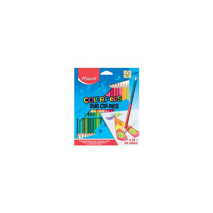 Maped Crayons bicolores COLOR'PEPS DUO, triangulaire, étui