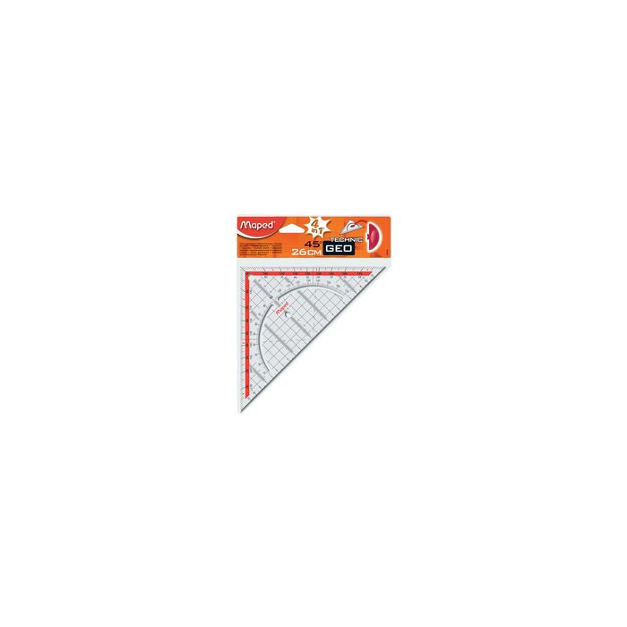Maped Equerre Géo Technic, hypoténuse: 260 mm, en plastique
