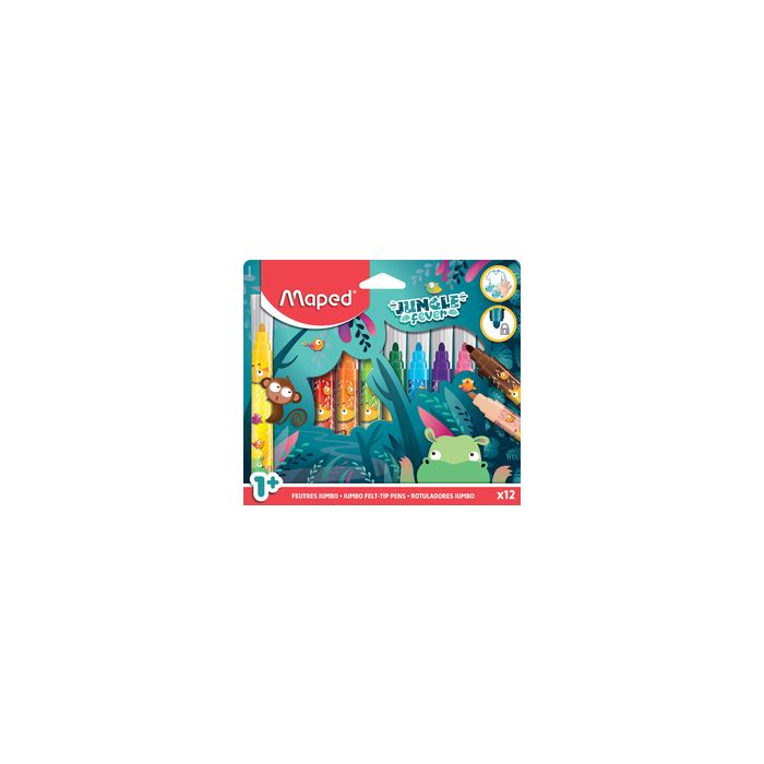 Maped Feutre JUNGLE fever JUMBO, étui en carton de 12