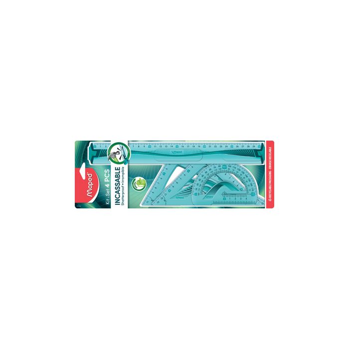 Maped Grand kit de géometrie Flex, incassable, 4 pièces