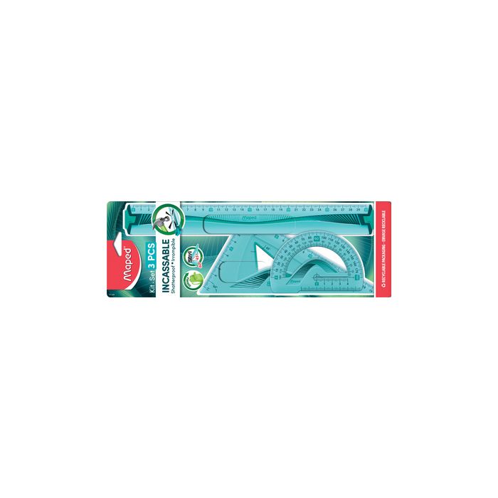 Maped Kit de géométrie Flex, incassable, 3 pièces