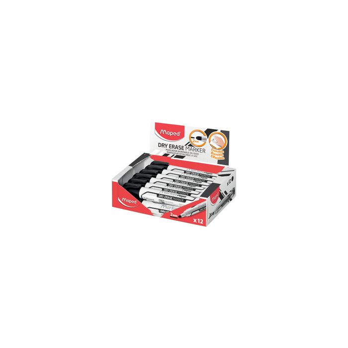Maped Marqueur pour tableau blanc Marker'Peps Jumbo, noir x12