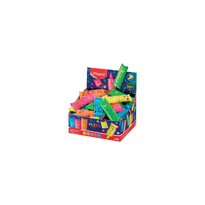 Maped Surligneur Mini PIXEL PARTY, présentoir de 48 x48