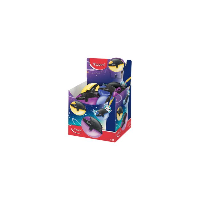Maped Taille-crayon Galactic, en plastique, présentoir de 24 x24