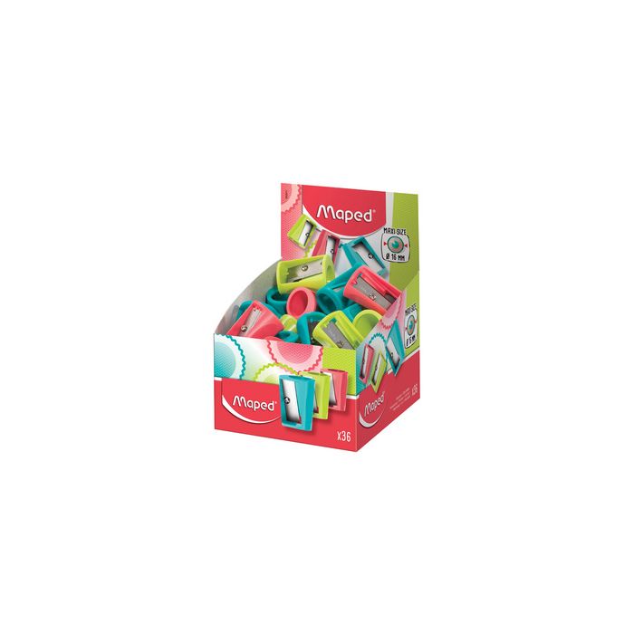 Maped Taille-crayon Vivo, en plastique, présentoir de 36 x36