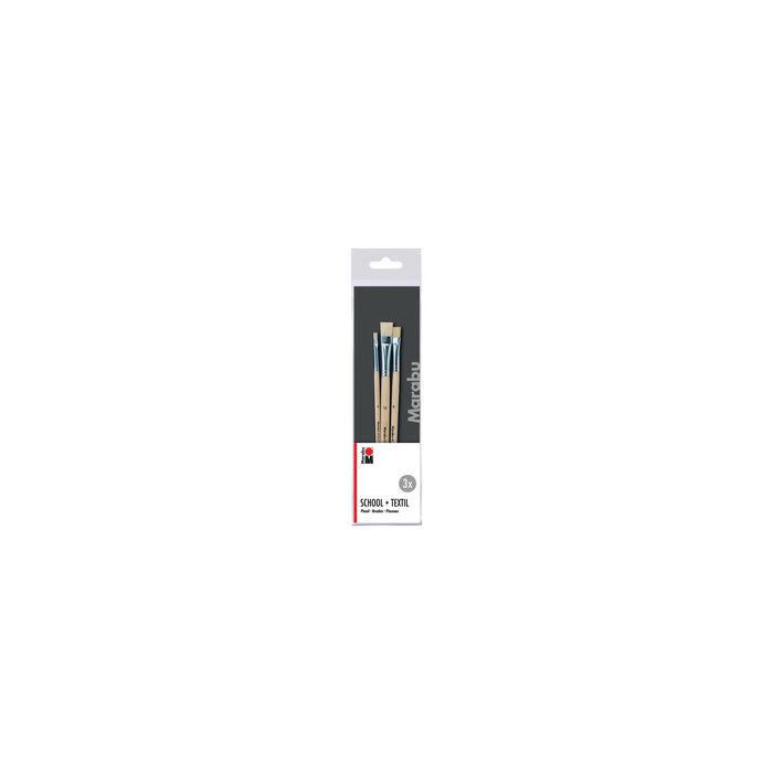 Marabu Set de pinceaux School + Textil, 3 pièces