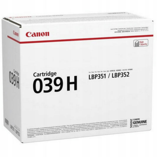 Cartouche Laser de Marque Canon CRG-039HBK  - 0288C001 / 039 H - Noir - 25000 copies