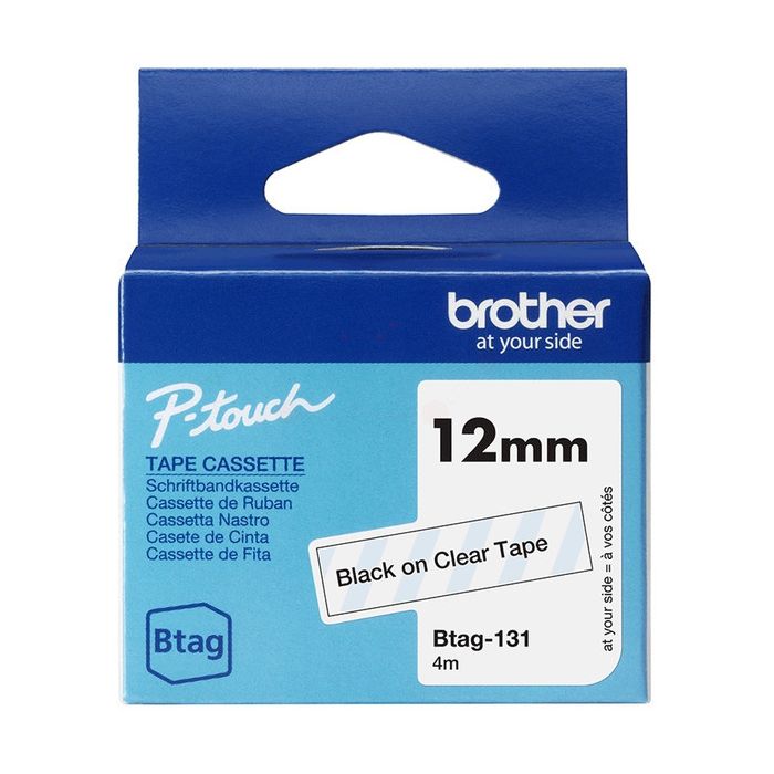 Rouleau d'étiquettes d'origine Brother BTAG131 - noir, transparent