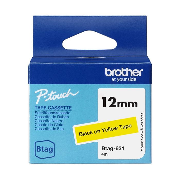 Rouleau d'étiquettes d'origine Brother BTAG361 - noir, jaune