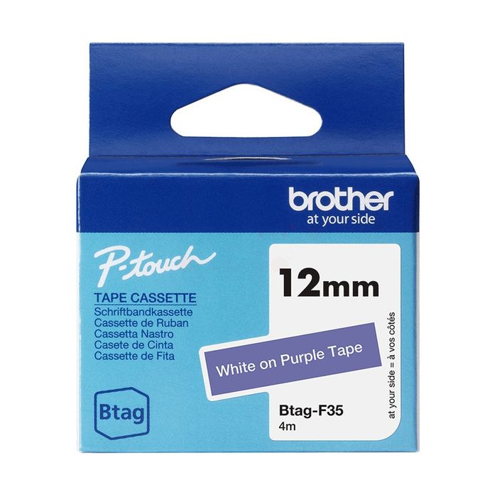 Rouleau d'étiquettes d'origine Brother BTAGF35 - blanc, violet