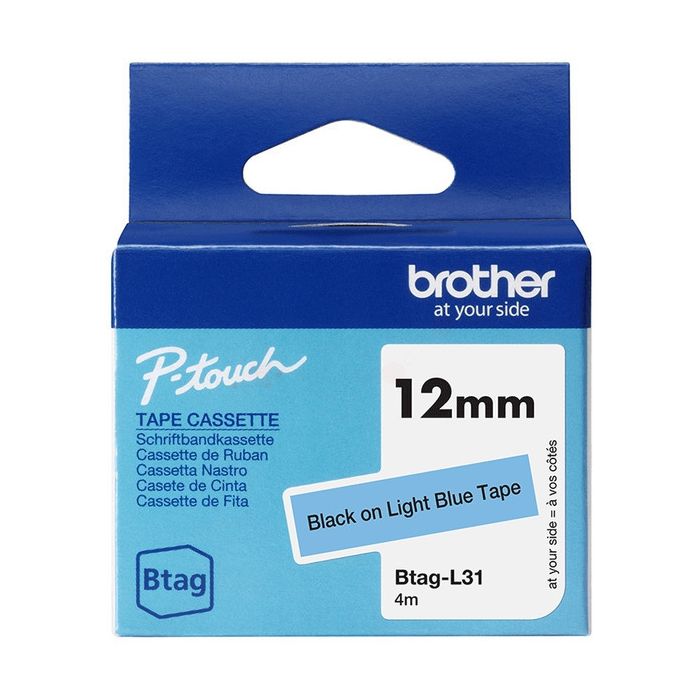 Rouleau d'étiquettes d'origine Brother BTAGL31 - noir, bleu clair