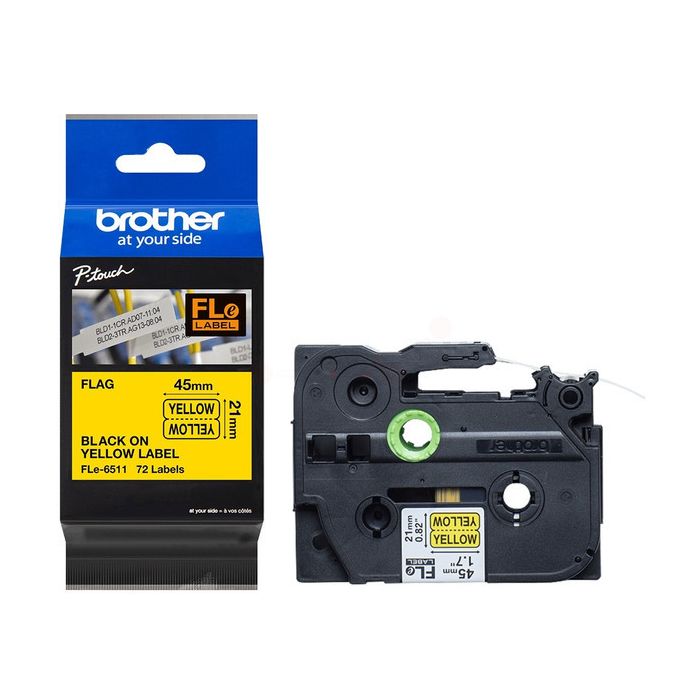 Ruban cassette d'origine Brother FLE6511 - jaune