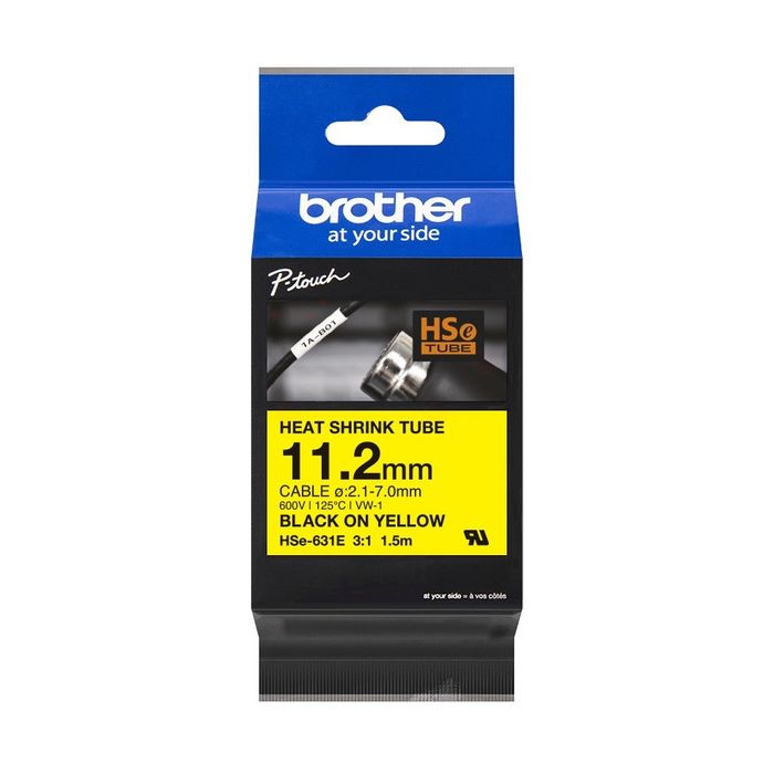 Gaines Thermorétractable d'origines Brother HSE631E - noire, jaune