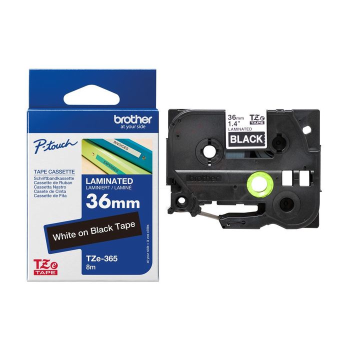 Ruban cassette d'origine Brother TZE365 - noir, blanc