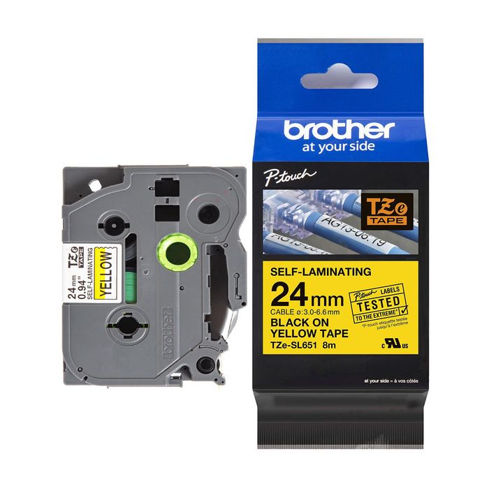 Ruban cassette d'origine Brother TZESL651 - noir, jaune
