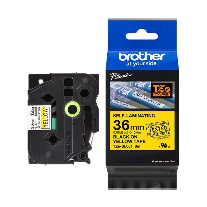 Ruban cassette d'origine Brother TZESL661 - noir, jaune