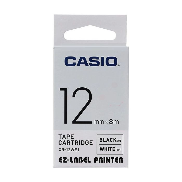 Ruban d'origine Casio XR12WE1 - noir, blanc