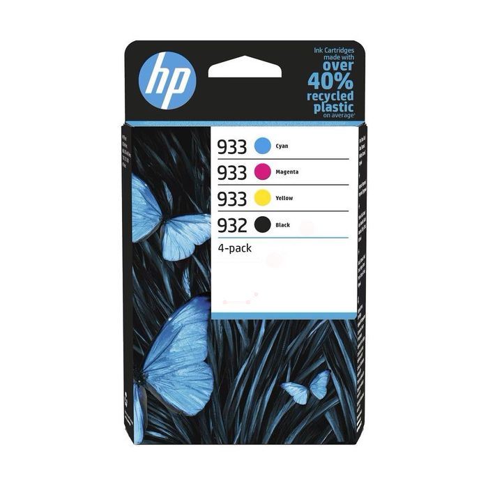 Cartouches d'origines HP 6ZC71AE / 932/933 - multipack 4 couleurs : noire, cyan, magenta, jaune